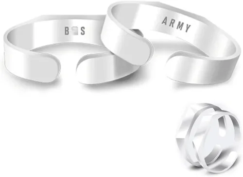 Dolpind Anillo Kpop para fanáticos de joyería, mercancía Suga Jungkook Jimin V Rap Jhope Jin Army regalos para mujeres y hombres