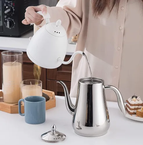 Miniatura 8 de SANQIAHOME Tetera de acero inoxidable con colador, tetera con infusor extraíble o filtro para hojas sueltas y bolsas de té, jarra de agua fría