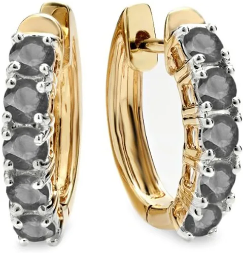 Miniatura 2 de Dazzlingrock Collection Pendientes de aro de 1 quilate (quilates) de 14 quilates para mujer, oro amarillo