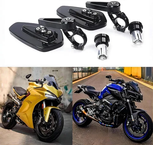 Miniatura 2 de Espejos retrovisores negros de 7/8" para extremo de manillar de motocicleta, CNC, compatibles con Honda GROM MXS125 CB500F, Yamaha MT-03 MT-07 FZ-07