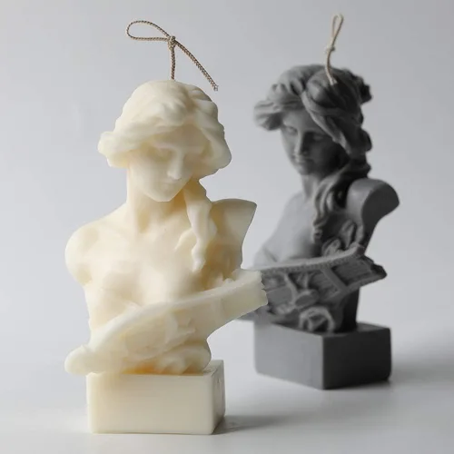 Miniatura 2 de Molde de silicona 3D con diseño de señora bonita para velas hechas a mano, moldes de cera decorada, moldes para derretimientos, resina epoxi, aroma