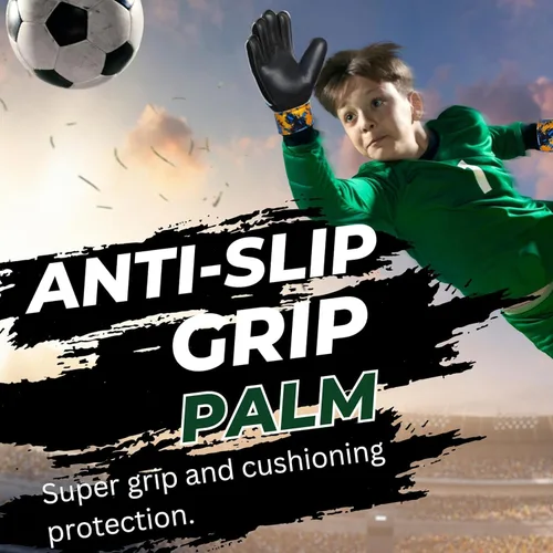 Guantes de portero de fútbol, guantes de portero de fútbol para niños, jóvenes y adultos con fuerte agarre, protección para los dedos de 4mm de