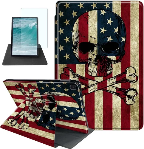 Miniatura 18 de Rossy Funda para Samsung Galaxy Tab A7 Lite de 8.7 pulgadas 2021 (SM-T220/T225/T227) + protector de pantalla giratorio de 360 grados con soporte