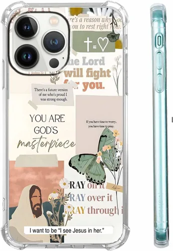 Miniatura 45 de Funda para Celular con Versículos de la Biblia, Colocación de Citas Cristianas de Jesús, Diseño Collage, Funda Protectora Suave de TPU de Moda