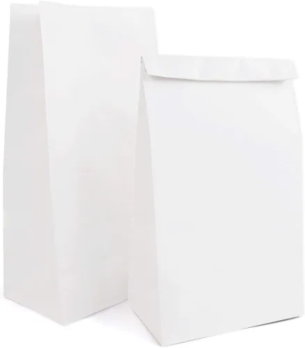 Miniatura 6 de Kslong Pequeñas bolsas de papel blanco, 50 mini bolsas de papel para regalos de fiesta, bolsa de almuerzo de papel a granel para sándwich, palomitas