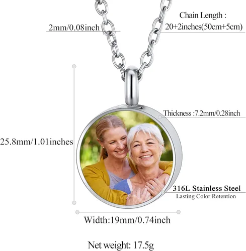 Miniatura 133 de FindChic Collares personalizados con urna para cenizas, barra vertical, gato, luna, reloj de arena, garra de perro, acero inoxidable, chapado en oro