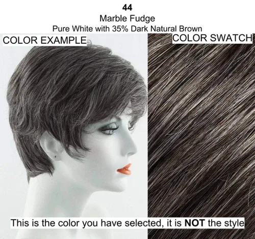 Playmate - Cubrepelo liso color 44 mármol Fudge – Jon Renau Hairpieces de 5 pulgadas, pieza superior sintética corta grande de 6.5 x 9 pulgadas,