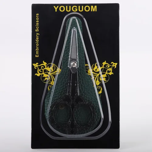 Miniatura 9 de YOUGUOM Tijeras pequeñas de costura, tijeras de ganchillo para tejer con estuche para manualidades con punta de aguja, tijeras de bordado pequeñas