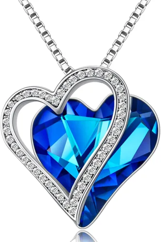 Sumonyo Love Heart Pendant Necklaces for Women Crystals Jewelry Gifts for Women Her Girlfriend Mother's Wife Christmas Birthday Anniversary