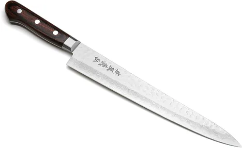 Miniatura 13 de Yoshihiro VG10 Cuchillo de utilidad para pelar de acero inoxidable de Damasco martillado de 16 capas (3.2" (80mm))