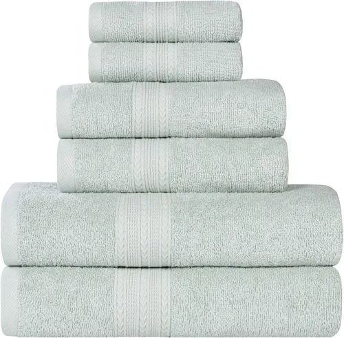 Miniatura 31 de Superior Juego de 6 toallas de mano de algodón ecológico, toallas pequeñas para spa, hotel, baño de invitados, cocina, secado rápido, suave