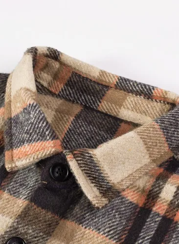 Miniatura 8 de JMIERR Camisas de franela para hombre, estilo casual, con botones, manga larga, a cuadros, chaquetas ligeras con bolsillos