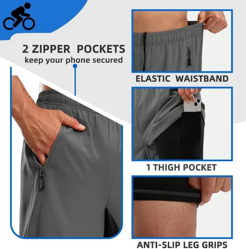 Miniatura 5 de Bikewa Pantalones cortos de ciclismo de montaña para hombre, con acolchado 3D, ajuste holgado, MTB para montar en bicicleta, ciclismo, ciclismo
