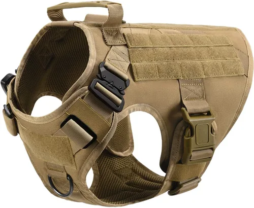 Miniatura 2 de Chaleco de servicio para perros de entrenamiento, caza, Molle, de nailon resistente al agua, ajustable, cómodo, K9, arnés táctico para perro con asa