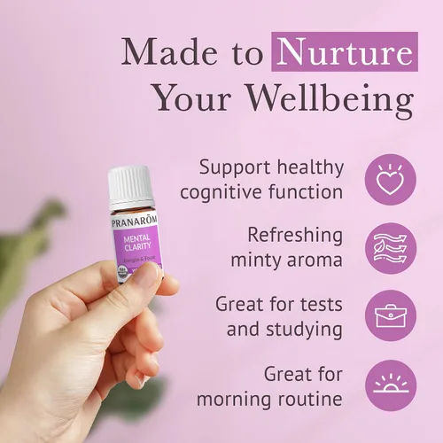 Miniatura 6 de Pranarom - Aceite esencial de claridad mental y enfoque, aceite esencial puro para difusores, aceite aromático revitalizante, lavanda, limón, menta