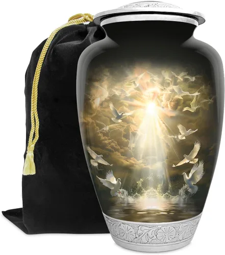 Miniatura 24 de Loving Tribute - Urna de cremación de colibrí para cenizas humanas adultas, gran monumento funerario hecho a mano para recordar a tus seres queridos