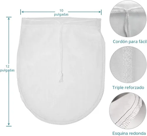 Miniatura 3 de Bolsa de leche de nuez reutilizable, paquete de 3 bolsas de estopilla de 12 x 10 pulgadas para colar leche de almendra/soja, colador de yogur
