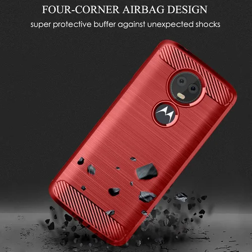 Miniatura 3 de Asuwish Funda protectora para Moto E5 Plus E 5 Supra con protector de pantalla y accesorios de celda de TPU suave delgada y suave, Motorola E5+ Rojo