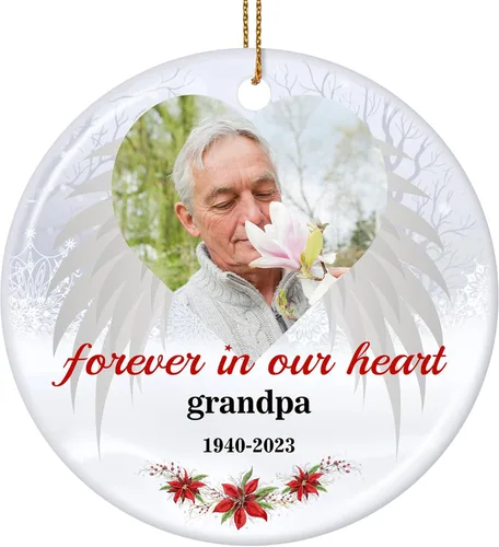 Miniatura 24 de Adornos de Navidad Personalizados 2025, Adornos con Fotos para Árbol de Navidad, Regalos Personalizados para Recién Nacidos, Parejas, Mujeres