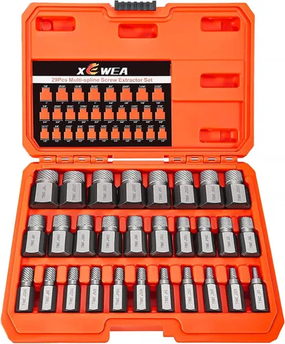 Miniatura 7 de XEWEA Juego de extractor de tornillos mejorado de 15 piezas, kit de herramienta de extracción de tornillos y pernos pelados de 3/8" de pulgada