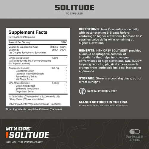 Miniatura 2 de MTN OPS Suplemento de rendimiento de alta altitud Solitude (25 porciones), negro, talla única
