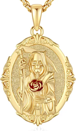 Miniatura 57 de Collar con colgante de plata de ley 925 con medalla de San Patrón, joyería religiosa para hombres y mujeres, con cadena de acero inoxidable 316L