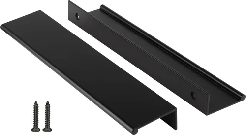 Miniatura 35 de Peaha Paquete de 10 manijas de gabinete de cocina de 1-5/16 pulgadas, tiradores negros para cajones de tocador, borde de puerta, tiradores de dedo