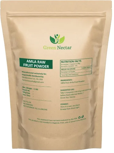 Miniatura 2 de Amla Powder 1 lb (16 onzas) Procesado a partir de bayas silvestres Amla cultivadas orgánicamente sin OMG No irradiado Sin gluten crudo Sin