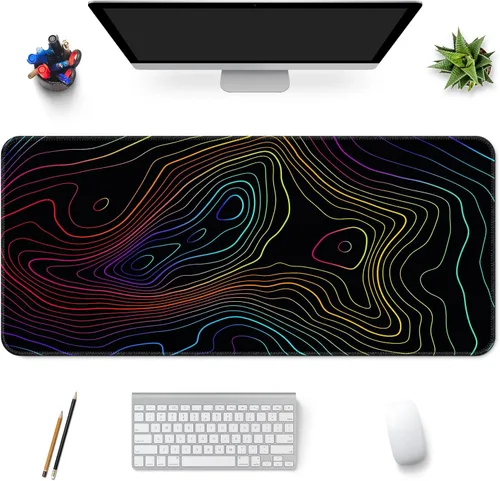Miniatura 19 de Alfombrilla de Escritorio, Alfombrilla Grande para Ratón 35''×15.6'' XXL Extendida para Gaming con Base Antideslizante Bordes Cosidos Alfombrilla