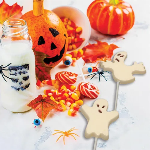 Miniatura 6 de Cybrtrayd Halloween Chocolate Candy Mold, Ghost Lolly