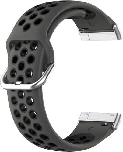 Miniatura 3 de BabyValley Correa compatible con Fitbit Versa 4/Versa 3/Sense Banda de silicona + conector de metal Correa de pulsera transpirable Correa de reloj