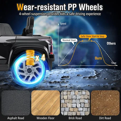 Miniatura 4 de Costzon Vehículo para montar en coche, camión Chevrolet con licencia de 12 V, vehículos eléctricos para niños con control remoto, almacenamiento