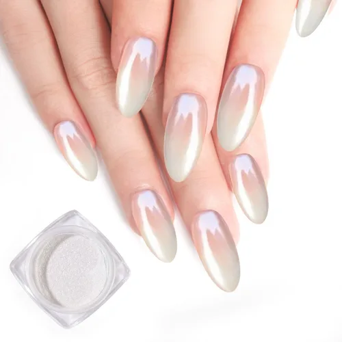 Miniatura 7 de Pretty Diva Polvo de Uñas Cromado Blanco - 1g Efecto Espejo Super Brillante de Luz Lunar Blanca, Polvo de Cromo para Uñas de Calidad de Salón, Luz
