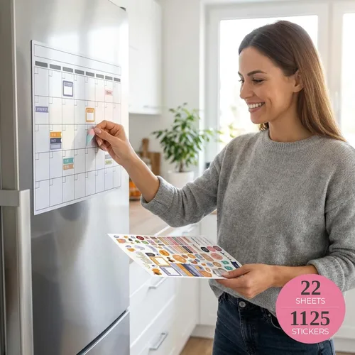 Miniatura 5 de Calcomanías estéticas para planificador mensual, más de 1100 hermosos accesorios de diseño que mejoran y optimizan tu agenda, diario y calendario