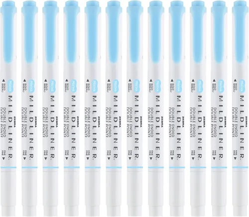 Miniatura 3 de Zebra Pen Mildliner - Resaltador de doble punta, puntas gruesas y finas, Azul