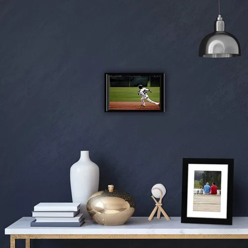 Miniatura 6 de BaseGoal La exhibición de madera del soporte del sóftbol del béisbol consta de 3 mini bates de béisbol y 1 círculo de madera