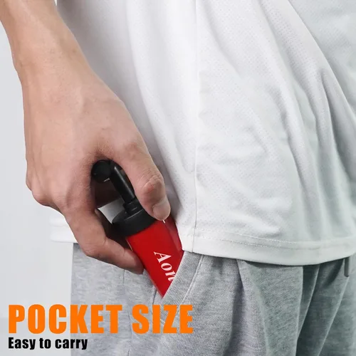 Miniatura 7 de Aoneky Mini bomba de mano para pelotas deportivas, bomba de aire portátil con almacenamiento de agujas, diseño compacto para baloncesto, fútbol
