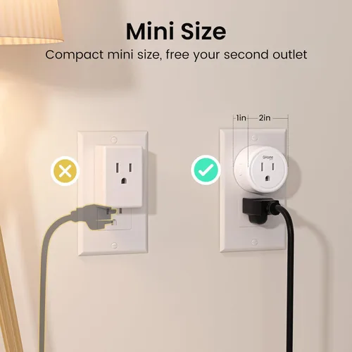 Miniatura 6 de GHome Smart Enchufe pequeño, enchufe inteligente WiFi funciona con Alexa y Google Home, salida de temporizador con control de aplicación, solo red