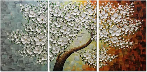 Miniatura 8 de V-inspire Arte, 24 x 60 pulgadas, moderno, pintado a mano, 3D, arte abstracto, arte de pared, pinturas al óleo, decoraciones para sala de estar