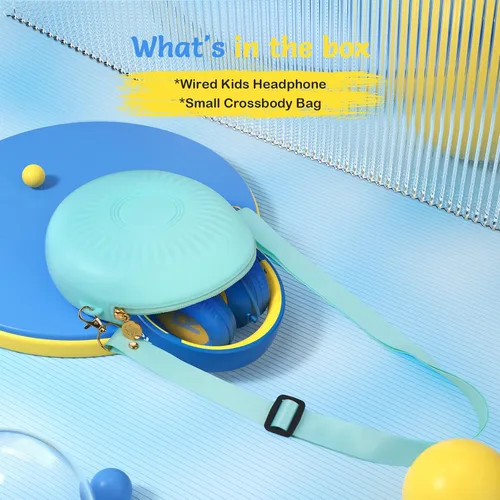 Miniatura 7 de TONOSHARK Auriculares con cable para niños con micrófono, volumen limitado a 85/94 dB, auriculares plegables de 0.138 in para niñas, auriculares Azul