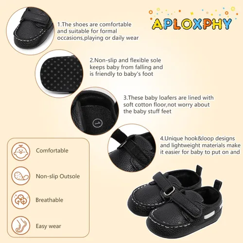 Miniatura 5 de Aploxphy Mocasines clásicos para bebés, niñas y niños, zapatos de vestir Oxford para bebés y niñas, zapatos de vestir para precaminantes, mocasines