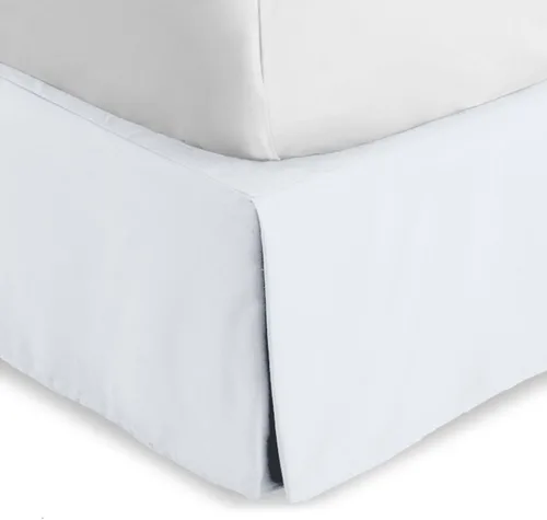 Miniatura 12 de Bare Home Falda de cama California King con caída de 15 pulgadas, diseño fácil de ajustar, para camas California King, con pliegues centrales