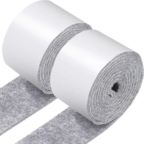 Miniatura 9 de Shappy Paquete de 2 tiras de fieltro con parte trasera adhesiva, rollo de cinta de fieltro, antideslizantes, autoadhesivas, cortables para muebles