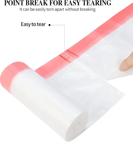 Miniatura 3 de 6 rollos de bolsas de basura pequeñas con cordón, bolsas de basura pequeñas con cordón grueso de 4 galones para cocina, baño, dormitorio, hogar, 120
