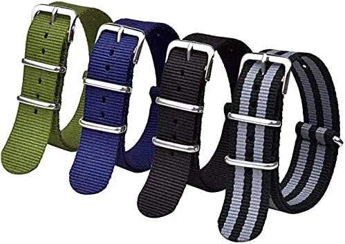 Ritche - Correas de nailon balísticas militares de 16, 18, 20, 22 y 24 mm.Repuesto de nailon para hombres y mujeres (4 paquetes).