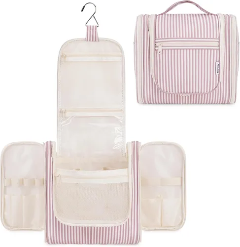 Miniatura 12 de Narwey - Neceser de viaje colgante, organizador de maquillaje y productos cosméticos para mujeres y hombres, Aa-morado., L