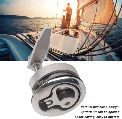 Miniatura 4 de Dilwe Leva de barco, acero inoxidable marino rasante tira de piso hebilla bloqueo ToolMarine Hardware