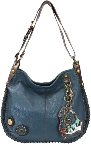 Chala Bolsos de mano estilo casual suave con hombro grande o bolso cruzado con llavero color azul marino Búho