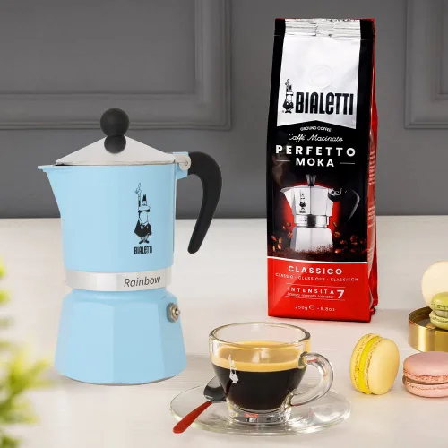 Miniatura 2 de Bialetti 5043 - Cafetera espresso arcoíris, Azul Claro