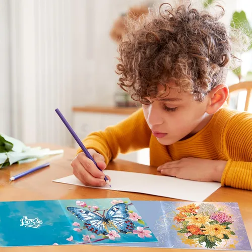 Miniatura 7 de pigpigboss Paquete de 12 tarjetas de felicitación con diseño de flores, mariposas y diamantes, tarjetas de cumpleaños con sobre, tarjeta